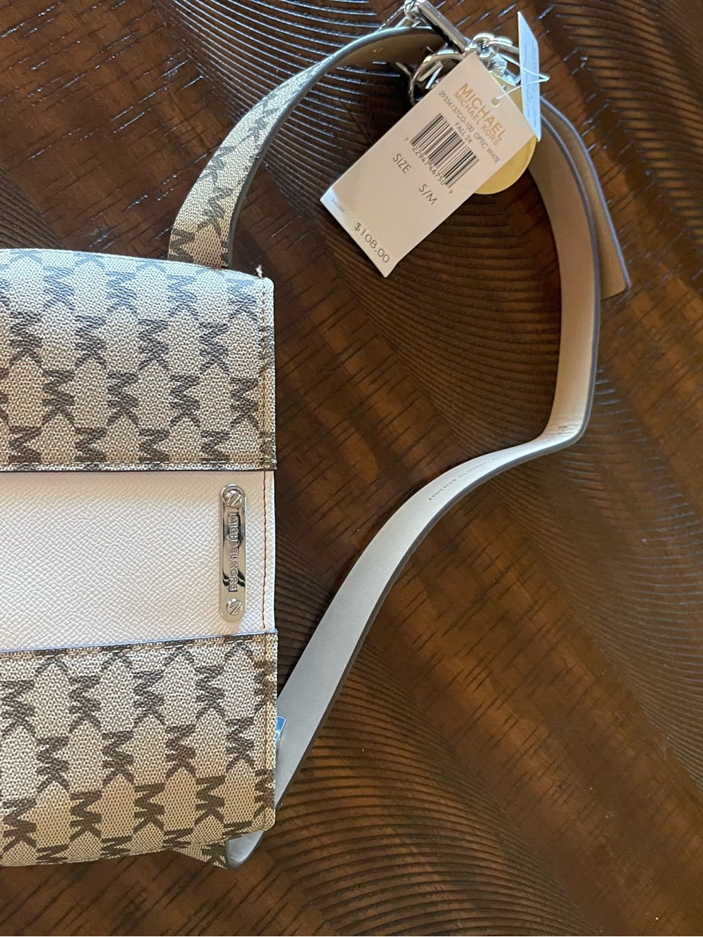 Michael Kors White & brown Signature Fanny pack/crossbody.